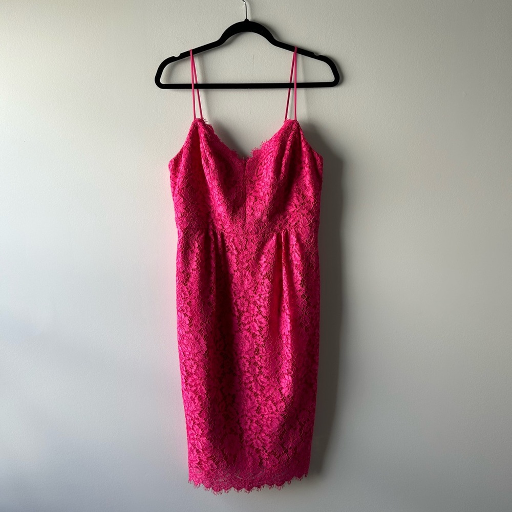 J. Crew pink lace sleeveless dress